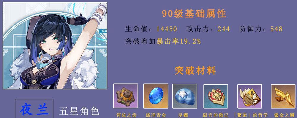 《探寻原神夜阑突破培养的秘密》（解锁无限潜力，打造最强角色！）